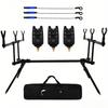 Adjustable Retractable Carp Fishing Rod Stand Holder Fishing Pole Pod Stand with 3 Fishing Bite Alarms 3 PCS Fishing Bait Swinger Fishing Tackle Set