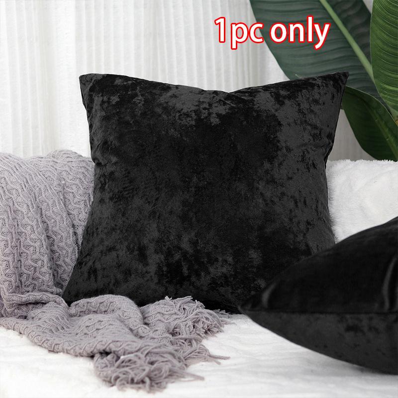 1 Pc Home Decorative Luxury Super Soft Faux Velvet Rectangular Pillow Cover Pillowcase for Sofa/Bed/Living Room 45x45cm/17.7x17.