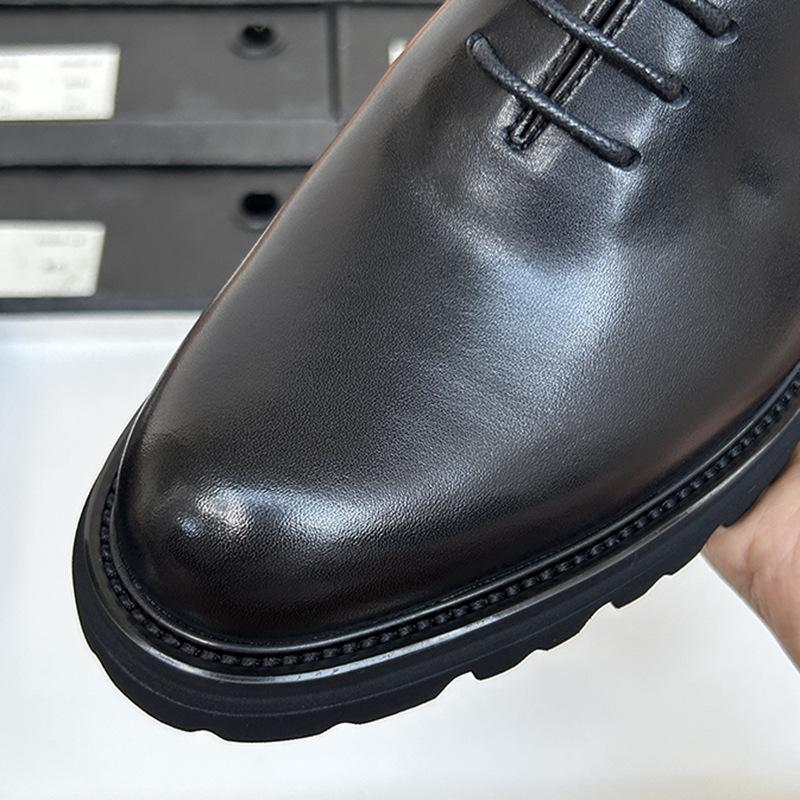 Jednodílné kožené boty Oxford Pánské společenské kožené Prodyšné Silná podrážka Zvyšující výšku Ženich Svatba Pánské boty Pánské kožené boty
