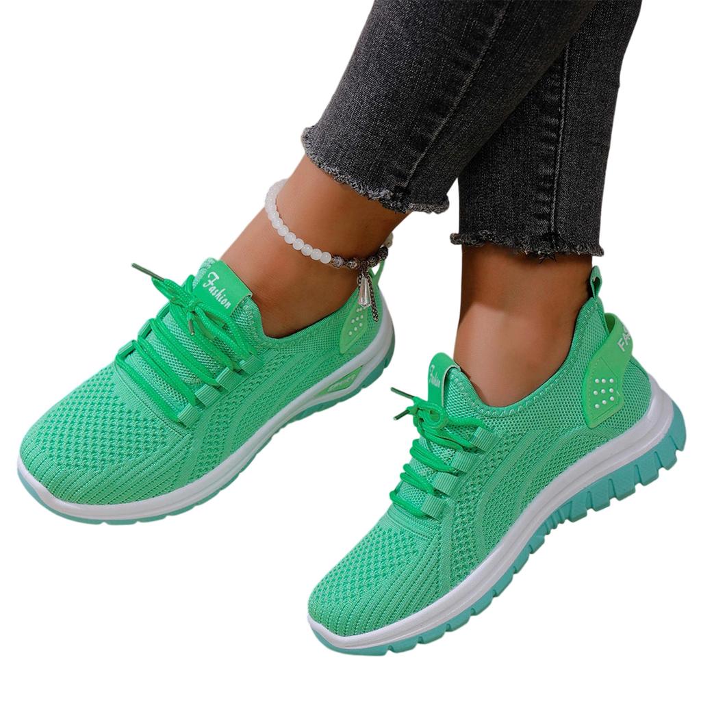 Lightweight Breathable Casual Sneakers for Women Flexible Slip-On Athletic Shoes with Knit Upper and Cushioned Sole for Everyday Wear
