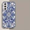Blue white Porcelain Pattern Phone Case For Samsung Galaxy S25 Edge S24 S23 FE S21 S20 S10 Plus S22 S26 Ultra Cover Clear Cases