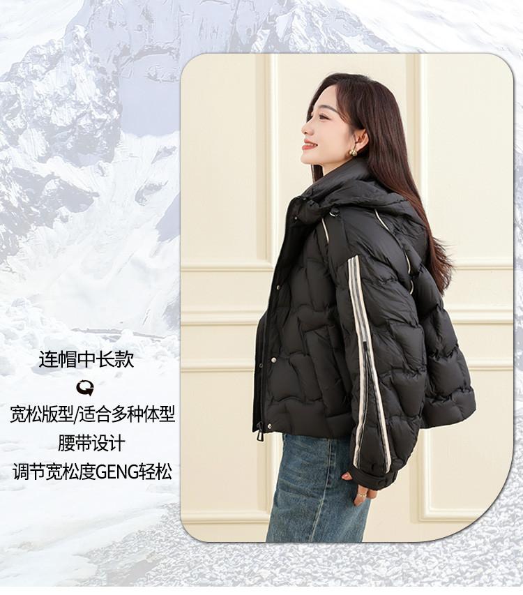 Winter new versatile hooded short jacket with thick fleece for women