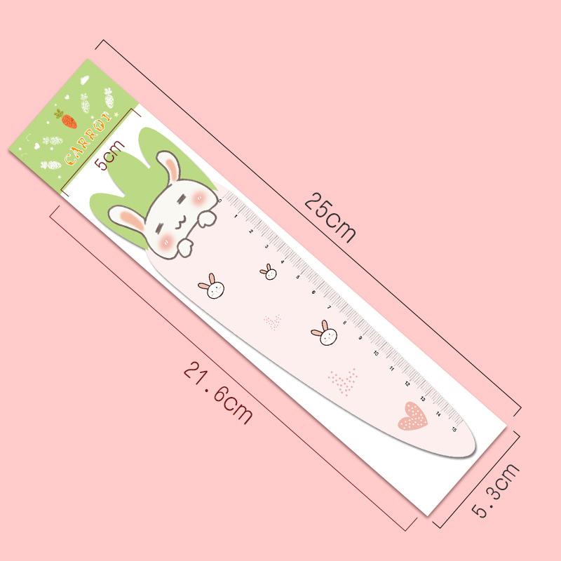 1 Piece Cute Carrot Bunny Stationery Cartoon Drawing Kitten Straight Plastic Ruler