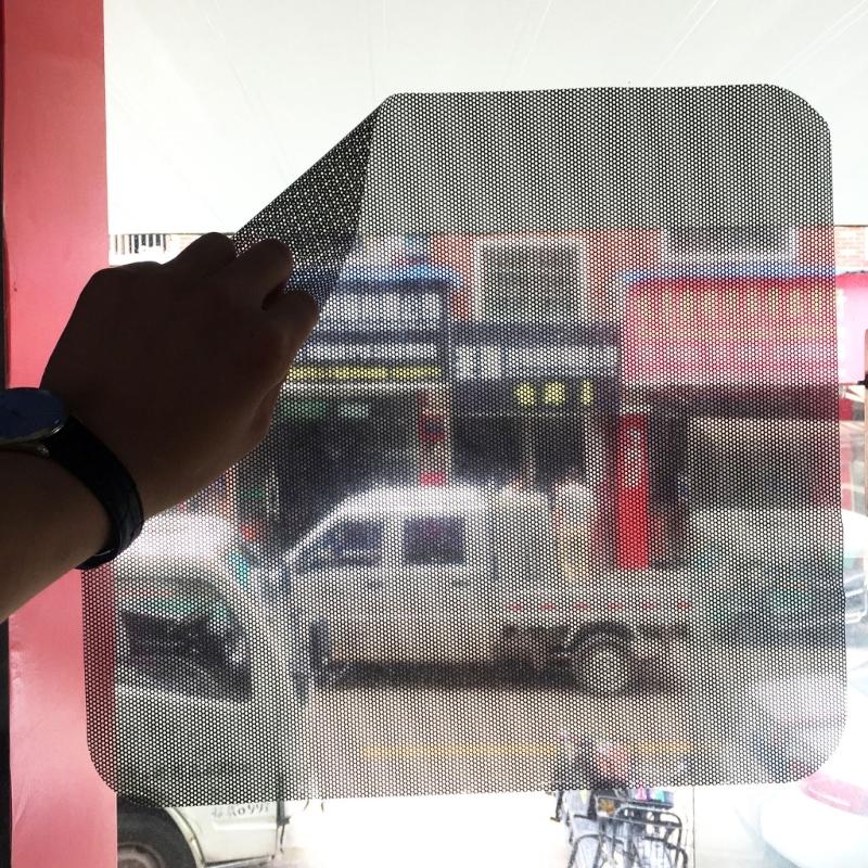 Fenster Sonnenschutz Aufkleber Decals Schwarzes PVC Sonnenschutz mit Löchern Auto Außen 2x