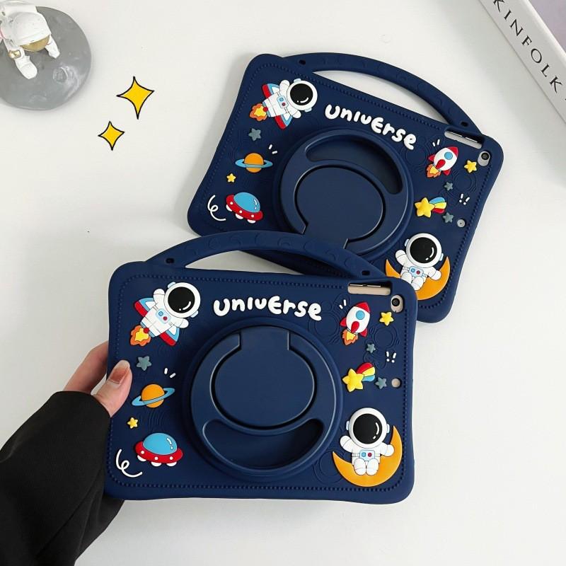 Silicone Case BBK A6 11.6 Inch S6 12.7 Tablet With 360 Rotating Handle Astronaut Design Pen Slot Shockproof Stand