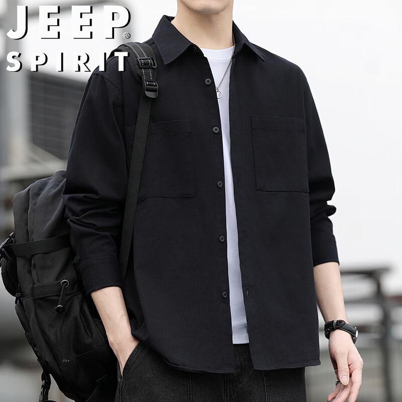 JEEP SPIRIT Men's Pure Cotton Casual Long Sleeve Shirt