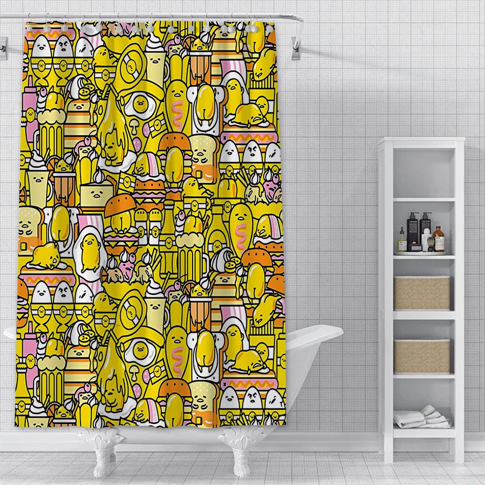 Cartoon G-Gudetama Shower Curtain Waterproof Polyester Fabric Paint Colorful Bath Curtains Home Bathroom Decor Curtain With Hook