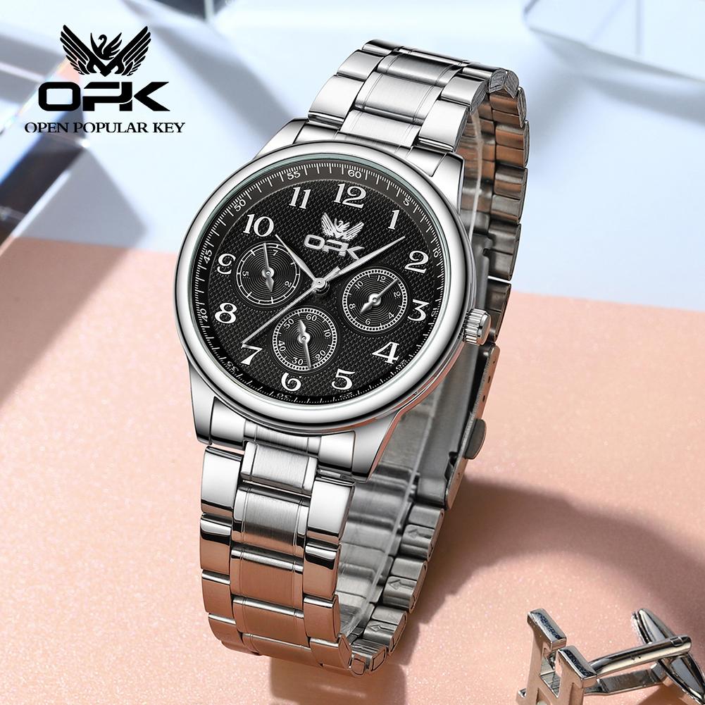 OPK brand three-pin digital scale simple business men's quartz watch 6012
