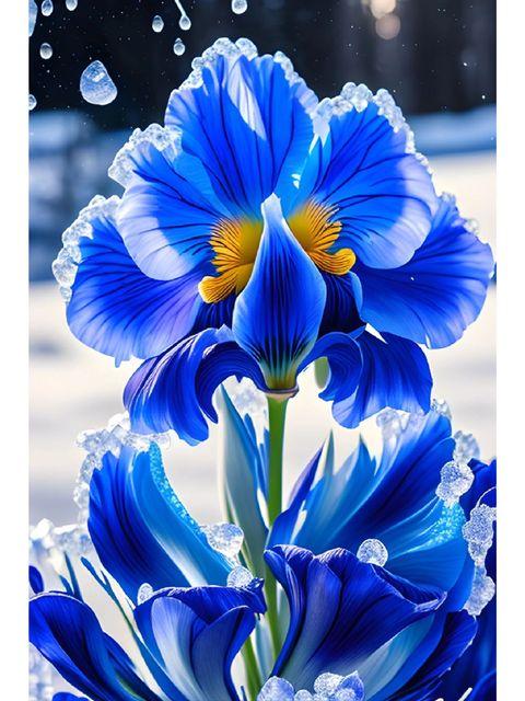 New Arrivals 5d Diamond Painting Blue Red Iris Diamond Art Flowers Embroidery Diamond Mosaic Full Cross Stitch Home Decor
