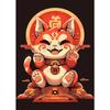 Japanese Lucky Cat Maneki Neko Cartoon Cute Animals Poster Canvas Painting Wall Art Pictures Restaurant Shop Home Decor