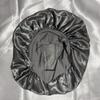 Faux Silk Satin Stretch Sleep & Shower Cap - Narrow Brim Round Cap for Hair Care