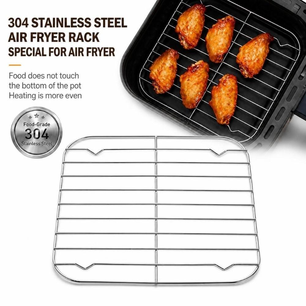 304 Stainless Steel Cooking Rack Square Grid Grill Cooling Rack  Home Kitchen Oven Steamer Cooker