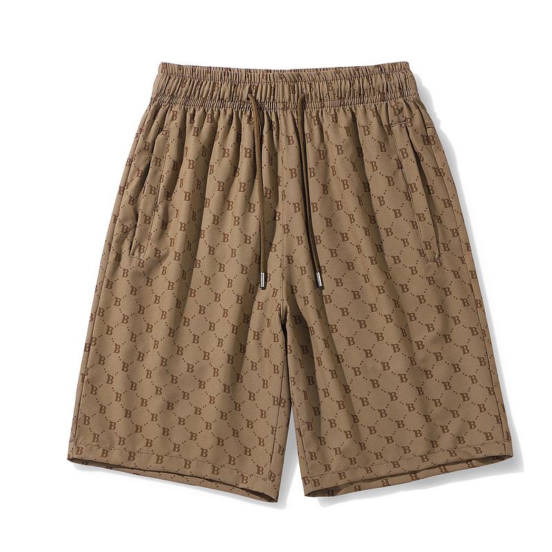 

Модные шорты на шнуровке с буквенным принтом, мужская одежда, новые летние свободные эластичные повседневные шорты с высокой талией 4XL