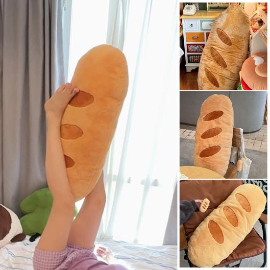 Baguette Pillow Cuddly Stuffed Bread Plush Toy Funny Baguette Shape Throw Pillow Christmas Gift for Girls Boys Sofa Bed Couch Use
