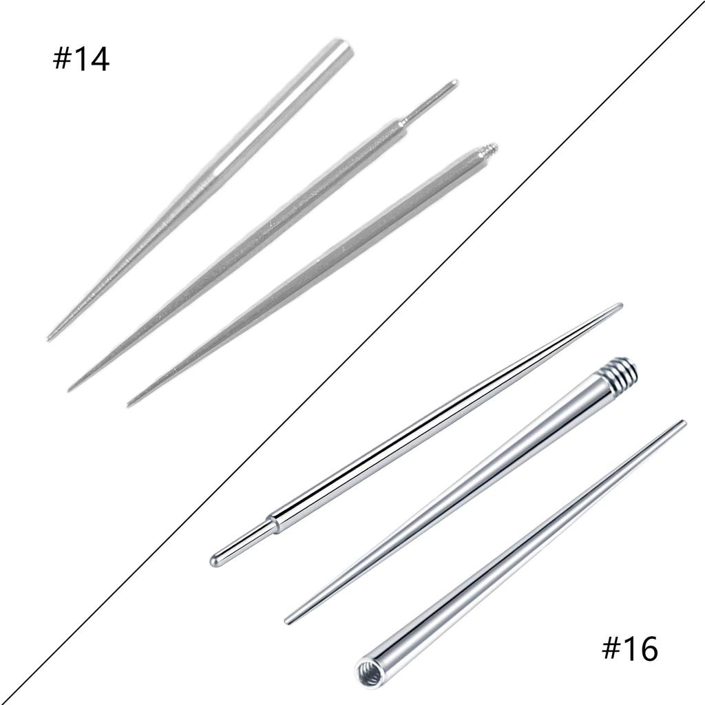 3Pcs/Set Convenient and Durable Piercing Tool Stainless Steel Insertion Taper for Navel Body Stretching Piercing Kit