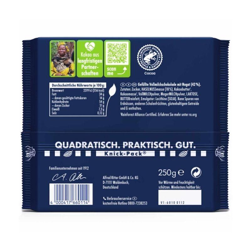Ritter Sport Nougat Milk Chocolate 250g