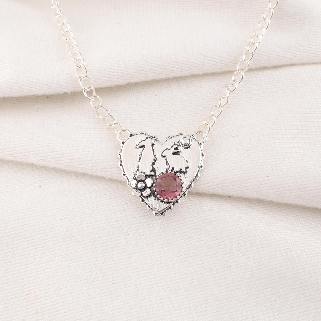 Rhodolite Gemstone Jewelry, Handmade Silver Pendant, 925 Solid Sterling Silver Pendant For Mother's Gift