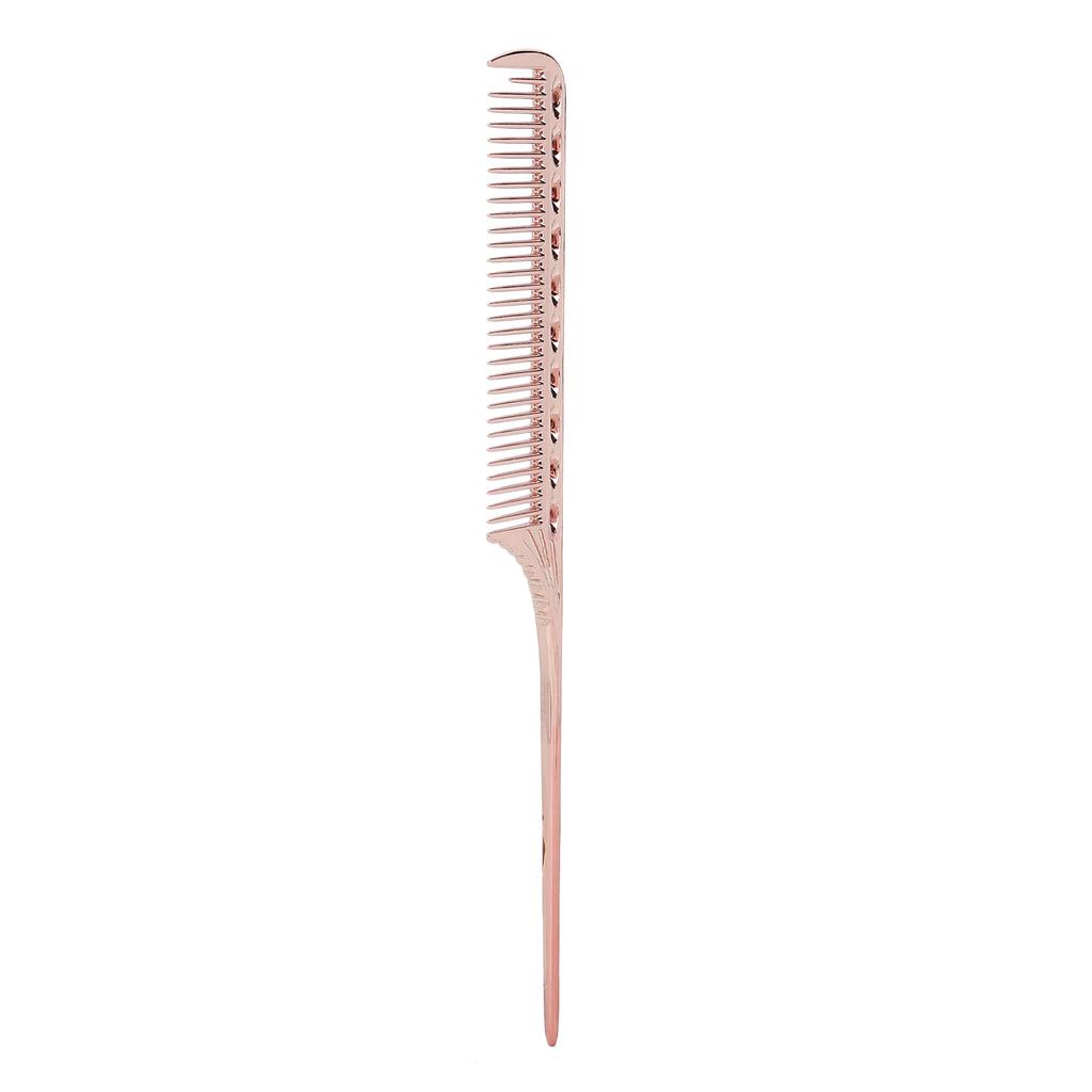 Professional Rat Tail Hair Comb Salon Hairdressing Styling Comb Barber Aluminum Metal CombRose Gold