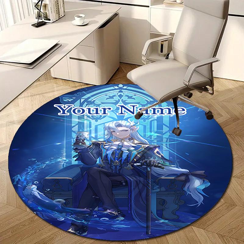 Personalized Genshin Impact Round Chair Office Rug - Perfect for Mat, Office Chair & More - Ideal Gift for Birthdays and Holidays