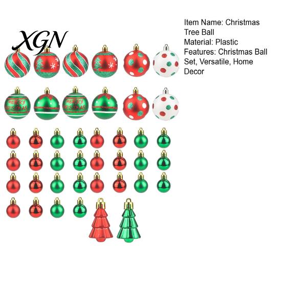 Durable Xmas Tree Ornaments 42PCS Christmas Ball Set, Seasonal Accents with Hanging Holiday Decorations Strings, Shatterproof Plastic for Home