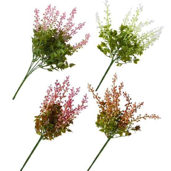 Fleur Artificielle avec Feuilles Vertes Longue Tige Fleur Artificielle en Plastique Résistante aux UV Maison Bureau Fête Intérieur Extérieur Plantes Artificielles Décor