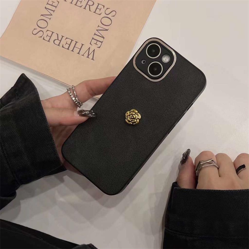 Módní jednoduchost Camellia Flower kožené pouzdro na telefon pro iPhone 15 14 13 12 11 Pro Max X XS XR XS Max nárazuvzdorný kryt