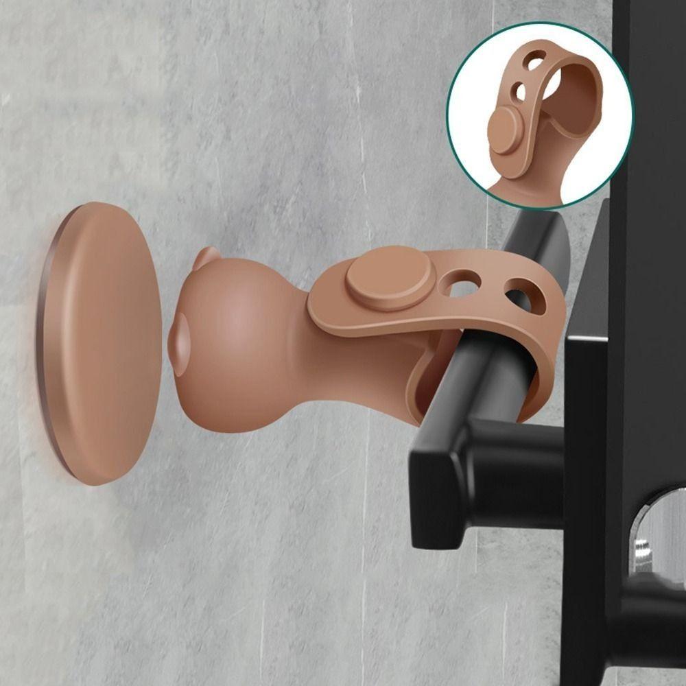 

Новый силиконовый дверной стопор, защитные настенные фиксаторы, самоклеящийся напольный держатель, противоударный дверной стопор для дома кофейный