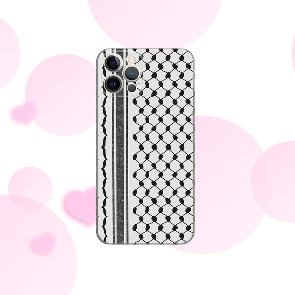 

P-Palestine Hattah Keffiyeh Phone Case For iPhone 16e,16,15,14,13,12,11 Plus,Pro,Max,XR,XS,X,Plus,SE,Mini Transparent Soft Cover iPhone16se4