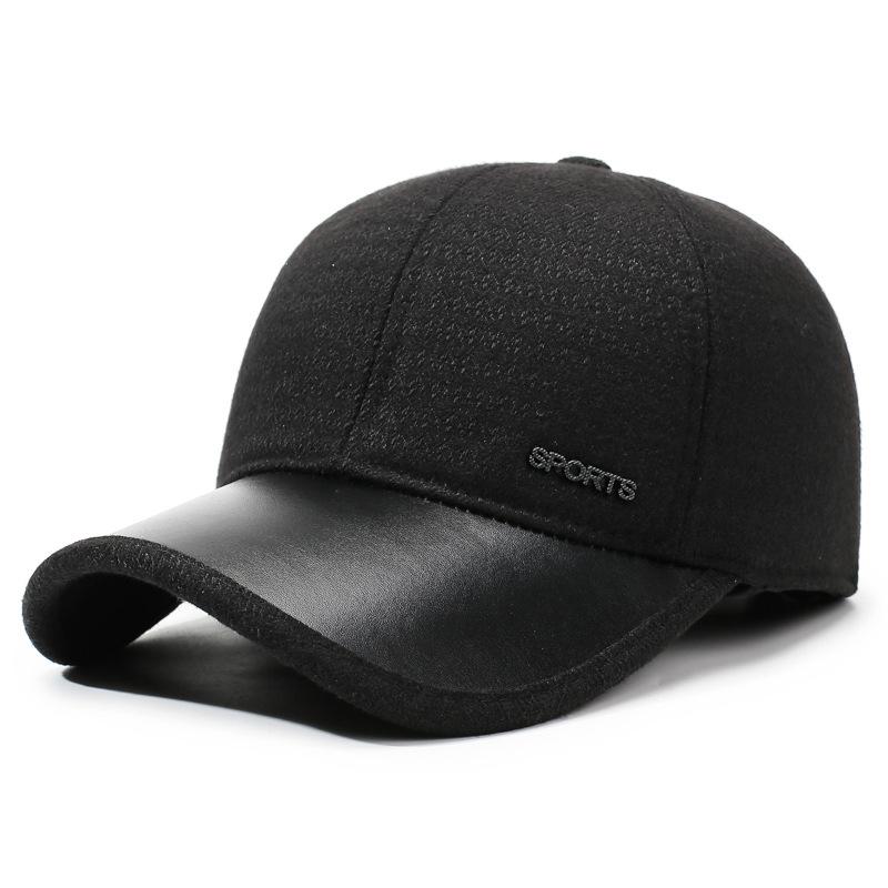 Men'S Winter Ear Protection Baseball Cap Windproof Warm Fleece-Lined Dad Hat with Adjustable Strap Sporty Design for Cold Weath