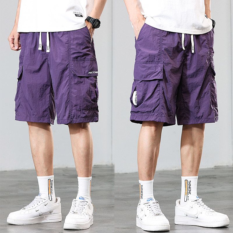Japanese-Style Vintage Versatile Casual Shorts for Men, Summer New Loose Fit Cargo Shorts with Large Pockets