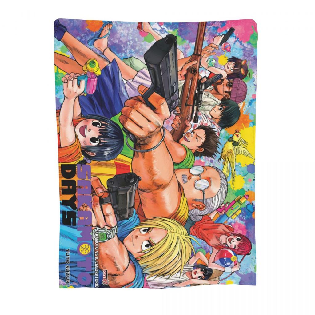 Anime Sakamoto Days Blanket Fleece All Season Multi-function Ultra-Soft Throw Blankets for Home Travel Bedspreads