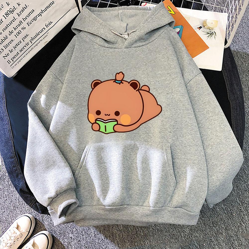 Dudu Is Reading Hoodie Men/women Kawaii Cute Bubu Panda Bears Sweatshirt Male Female Coats Y2k Sudaderas KPop Streetwear