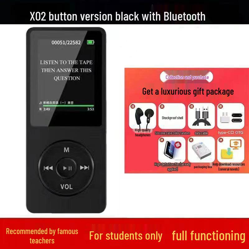 Portable MP3/MP4/MP5 Music and eBook Player with Built-in Memory for Students, Compact Design, P4P3 Listening Device.