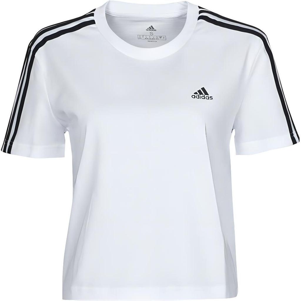 Adidas T Shirts Women's White Crew Neck Moderate Straight Fit GL0778