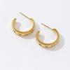 Stainless Steel Tarnish Resistant Clear Stone Cubic Zirconia Star Gold Plated Jewelry Diamond Hoop Earrings for Women