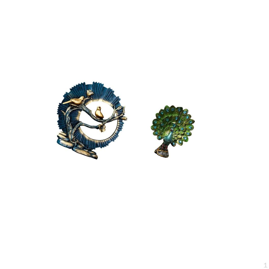 Resin Peacock Figurine Sculpture for Elegant House Decoration Living Room Bookshelf Bedroom Office
