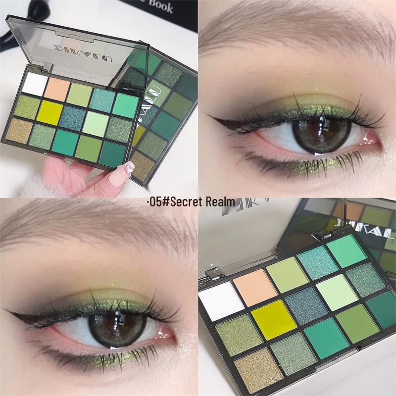 Macaron 15-Color Eyeshadow Palette: Shimmer & Matte, Water-resistant, Smudge-proof Fine Powder