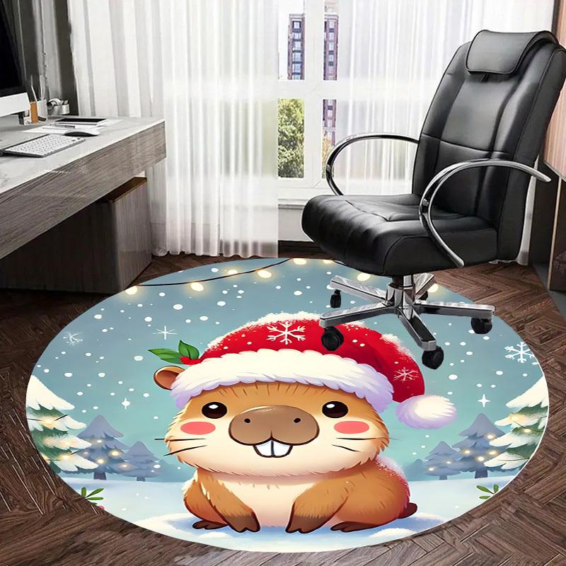 1 Stück Büro Teppich Stuhlmatten Weihnachten Hamster Perfekt zum Dekorieren von Bürostühlen, Wohnzimmern oder Schlafzimmern