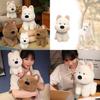Cute West Highland White Terrier Plush Dog Doll Soft Stuffed Toy For Pets In White And Brown Colors