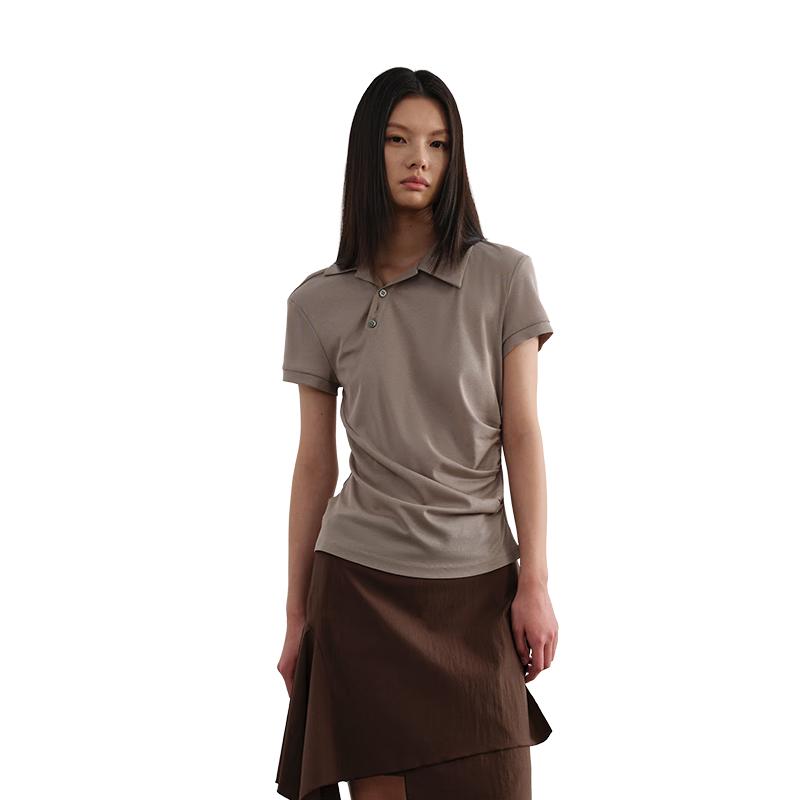 GREEN BELT Женская асимметричная плиссированная рубашка-поло S