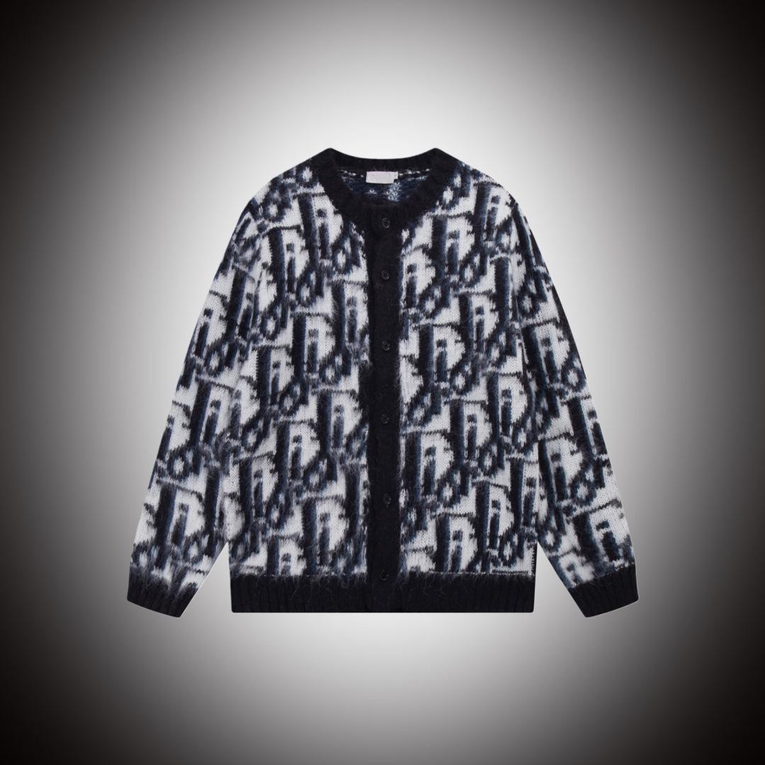 Унисекс кардиган-свитер D Brand с жаккардовым узором из букв для осенизимы XL чёрный 7490₽