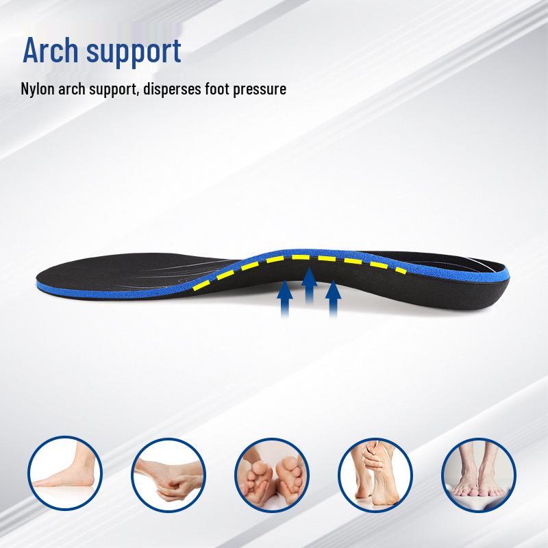 Insole for Flat Feet: Arch Support, Shock Absorption, Sweat-Absorbing for Men & Women - Ideal for Sports & Casual Shoes