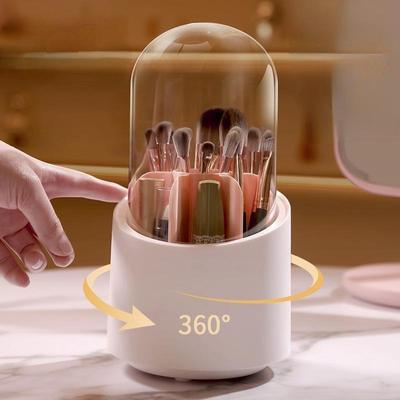 360°Rotating Makeup Organizer Makeup Brush Holder Cosmetic Storage Box Makeup Storage Organizer Pencil Case Lipstick Organizer