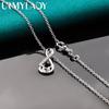 URMYLADY 925 Sterling Silver Heart AAAAA Zircon Pendant Necklace Chain For Women Wedding Engagement Jewelry
