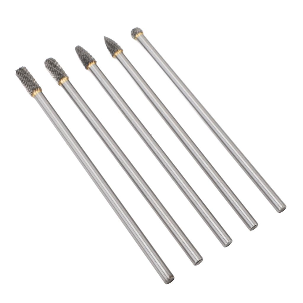 5pcs   Tool Carbide Burr Set 150mm Double Grain   Handle Alloy Impeller Polishing Tool for Chamfering Grinding Engraving