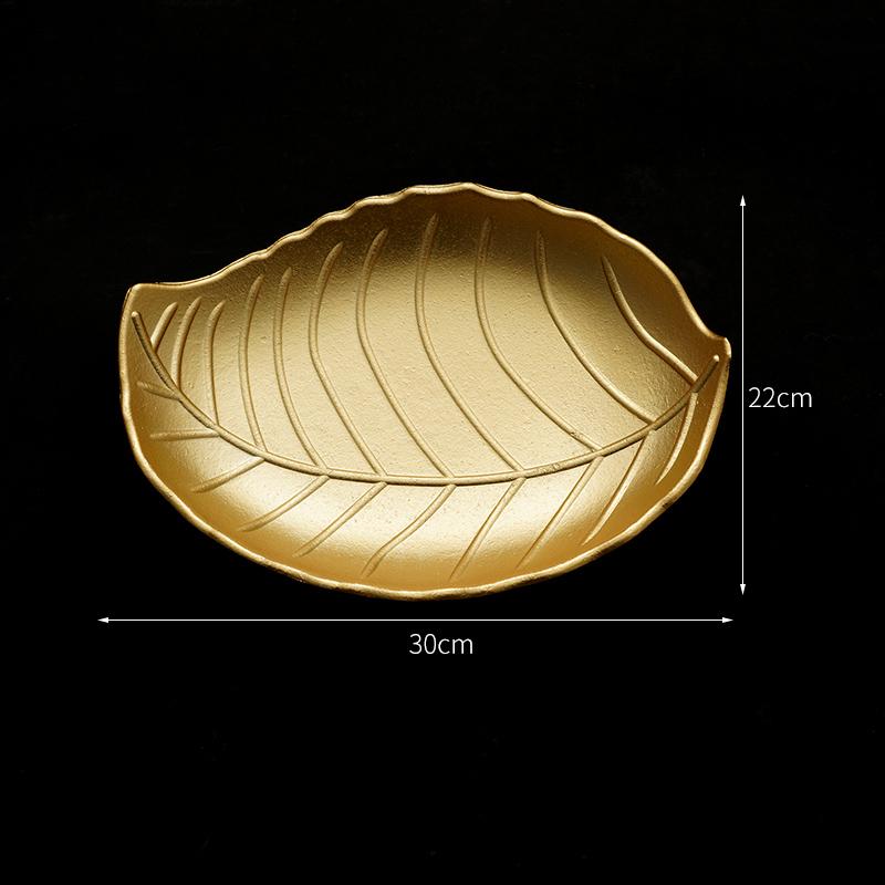 INS Nordic Snack & Candy Tray: Elegant Golden Decorative Plate for Living Room or Dining Table Storage and Ornamentation.