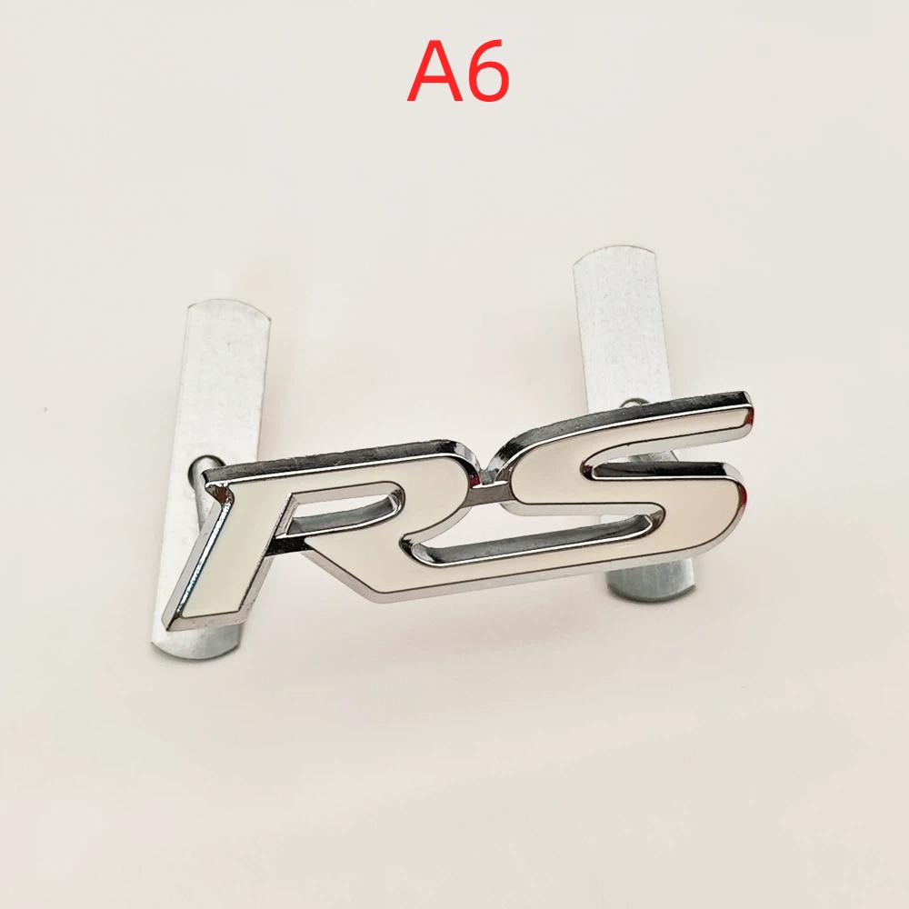3D Metal Car Front Grille Emblem RS Logo Badge Rear Trunk Fender Sticker