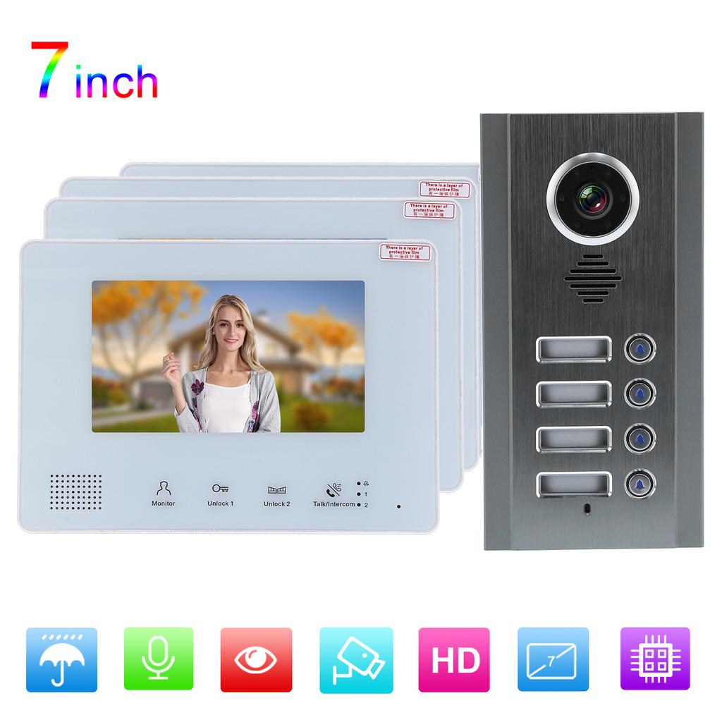 7in Direct Press Type Smart Video Door Phone Intercom System With Electric Strike for Villa House
