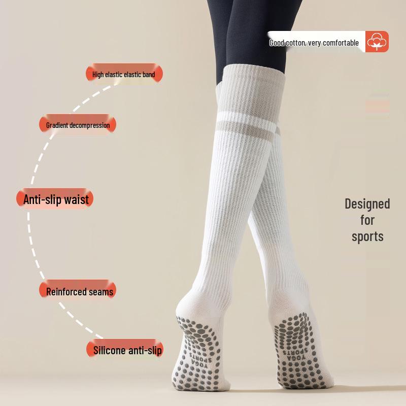 Women's Kinesiology Compression Calf Socks for Yoga, Pilates, Running, and Fitness