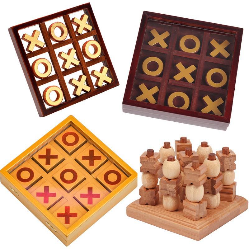 XO Tic Tac Toe Casual Puzzle Game - Wooden Tabletop Toy